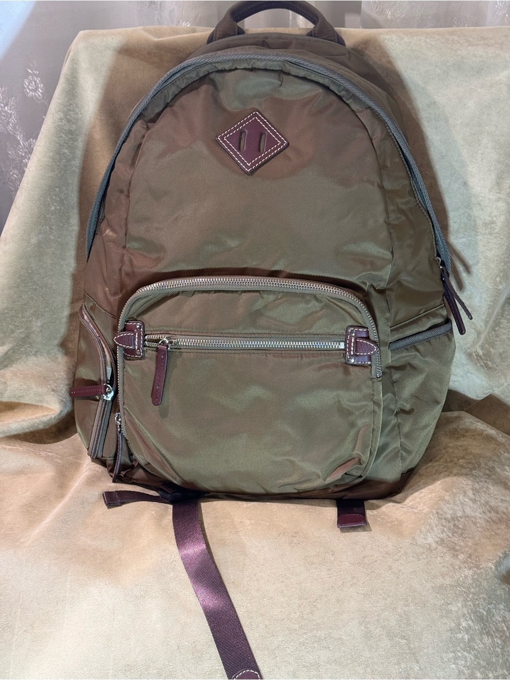 Men's Khaki Nylon Backpack